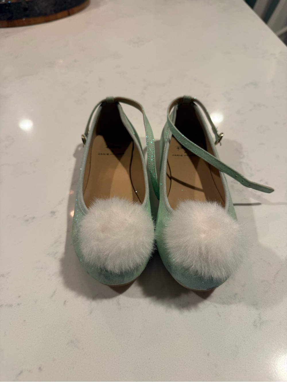 Janie and Jack x Disney Tinkerbell Pom Pom Mary Jane Flats